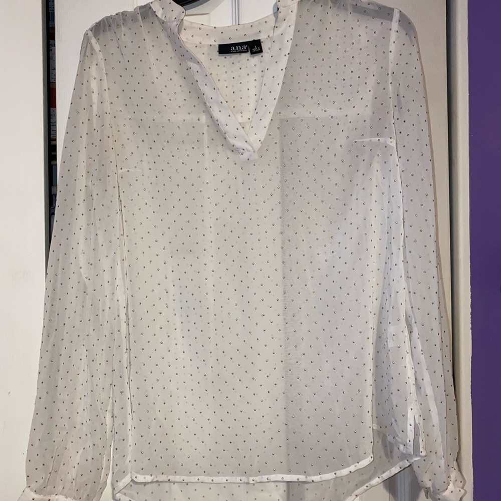 Gold polkadot blouse